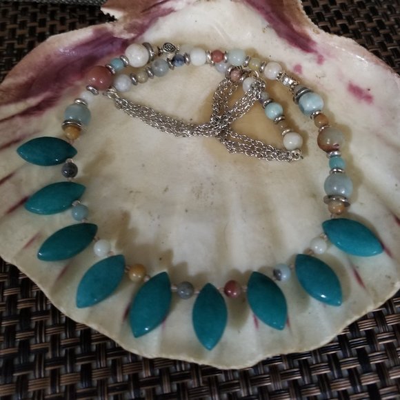 Amazonite & Jade 20" Necklace - Picture 1 of 4